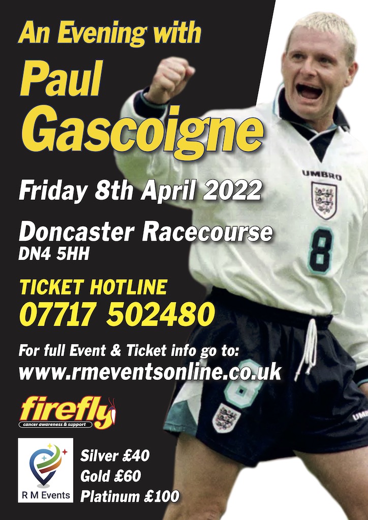 Gazza A4 advert Paul Gascoigne Doncaster